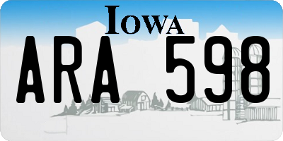 IA license plate ARA598