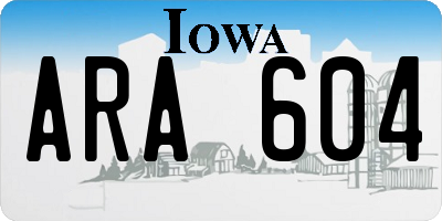 IA license plate ARA604
