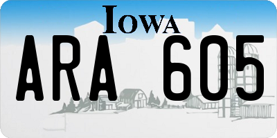 IA license plate ARA605
