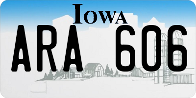 IA license plate ARA606