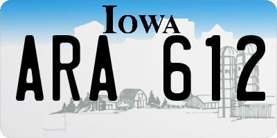 IA license plate ARA612