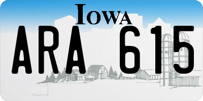 IA license plate ARA615