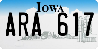 IA license plate ARA617