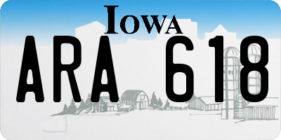 IA license plate ARA618