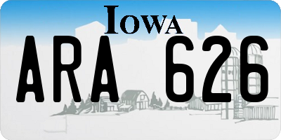 IA license plate ARA626