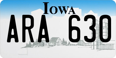 IA license plate ARA630