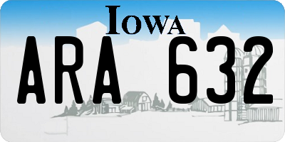 IA license plate ARA632