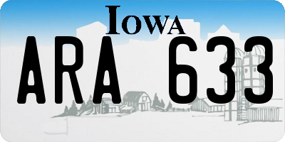 IA license plate ARA633