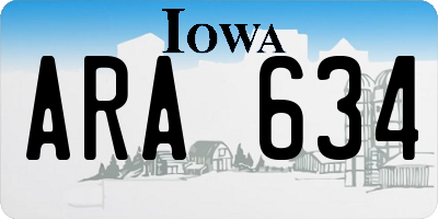 IA license plate ARA634