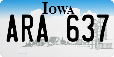 IA license plate ARA637