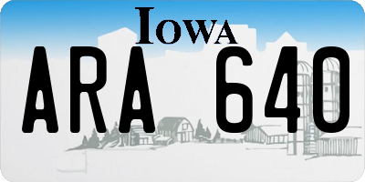 IA license plate ARA640