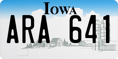 IA license plate ARA641