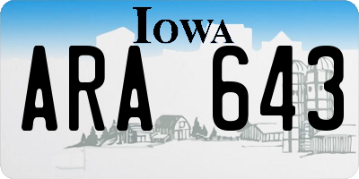 IA license plate ARA643