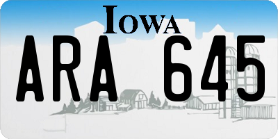 IA license plate ARA645