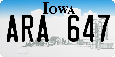 IA license plate ARA647