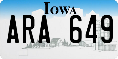 IA license plate ARA649