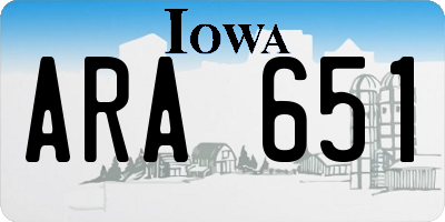 IA license plate ARA651
