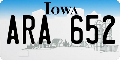 IA license plate ARA652