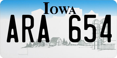 IA license plate ARA654