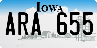IA license plate ARA655