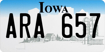IA license plate ARA657