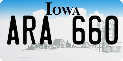 IA license plate ARA660