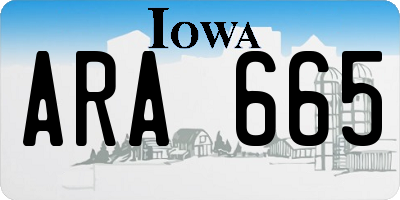 IA license plate ARA665