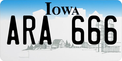 IA license plate ARA666