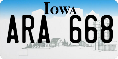 IA license plate ARA668