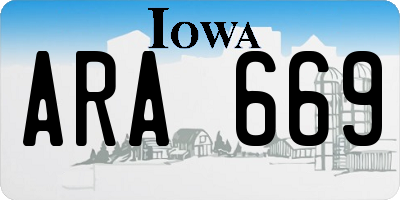 IA license plate ARA669