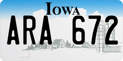 IA license plate ARA672