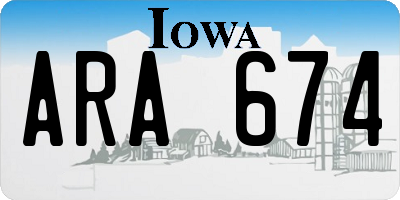 IA license plate ARA674