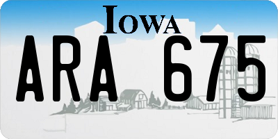 IA license plate ARA675