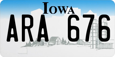 IA license plate ARA676