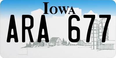 IA license plate ARA677