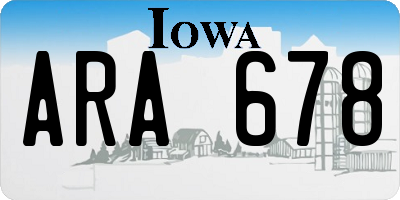 IA license plate ARA678