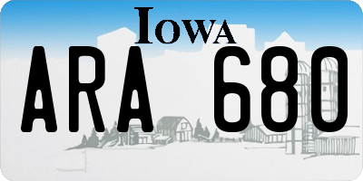 IA license plate ARA680