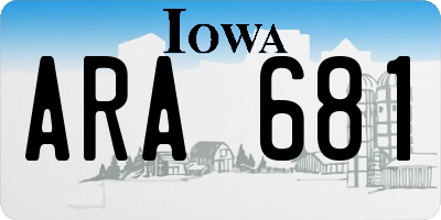 IA license plate ARA681