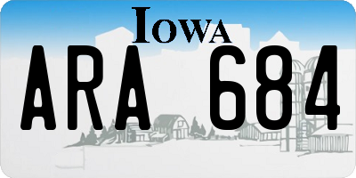 IA license plate ARA684
