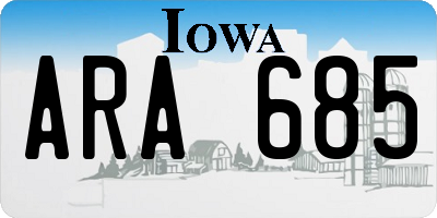 IA license plate ARA685