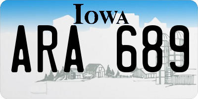 IA license plate ARA689