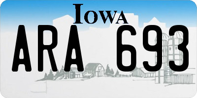 IA license plate ARA693