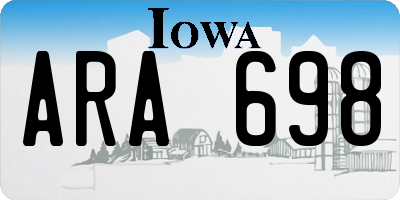 IA license plate ARA698