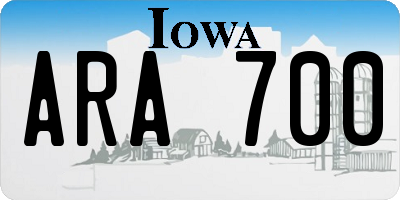 IA license plate ARA700