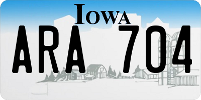IA license plate ARA704