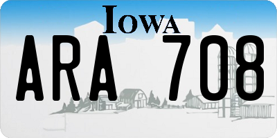 IA license plate ARA708