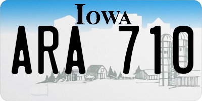 IA license plate ARA710