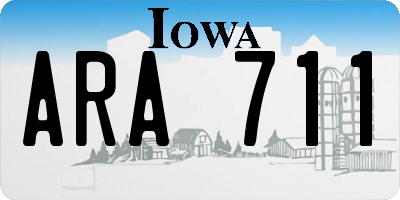 IA license plate ARA711