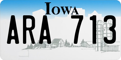 IA license plate ARA713