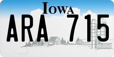 IA license plate ARA715